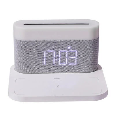 Wireless Charging Alarm Clock LED Display Fast Qi Charging Station Bedside Digital Clock Nightstand Charger