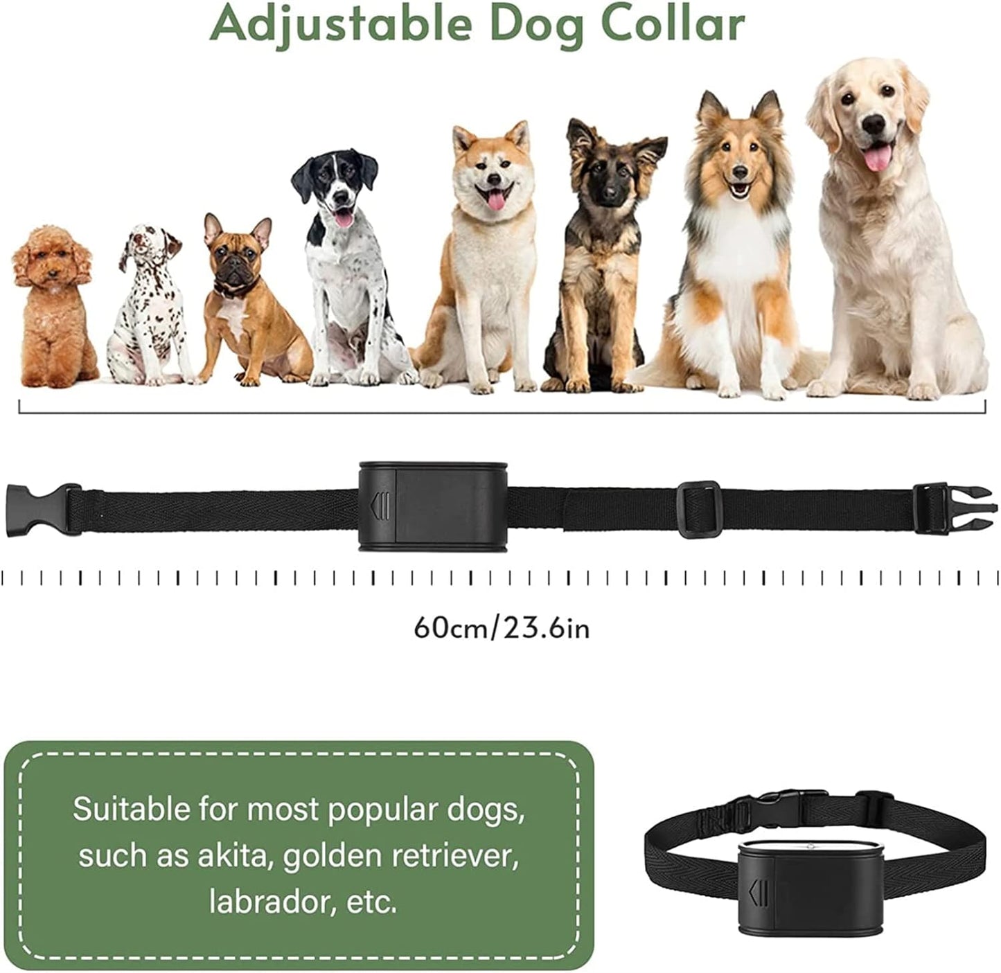 Wireless Dog Fence System Adjustable Range Rechargeable Collar
