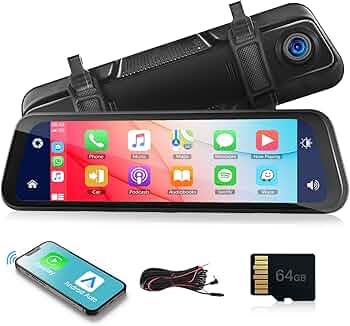 Wireless Rearview Mirror Dash Camera Dual View Recording