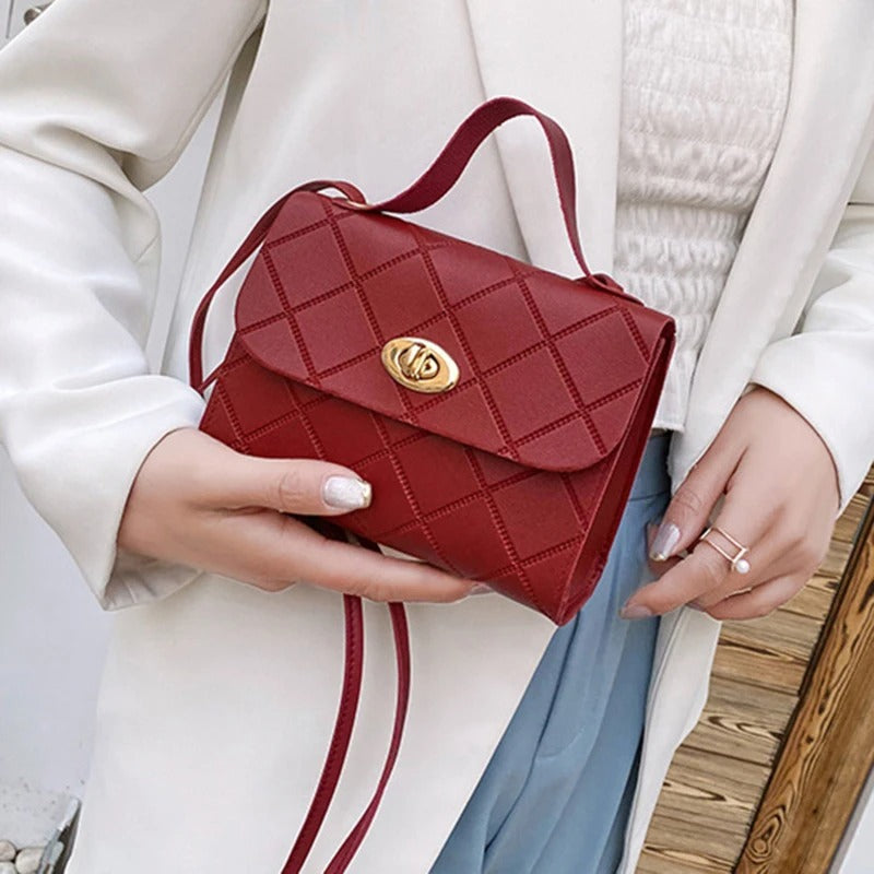 Women Large Capacity Striped Handbag Adjustable Strap Lightweight Shoulder Crossbody Bag