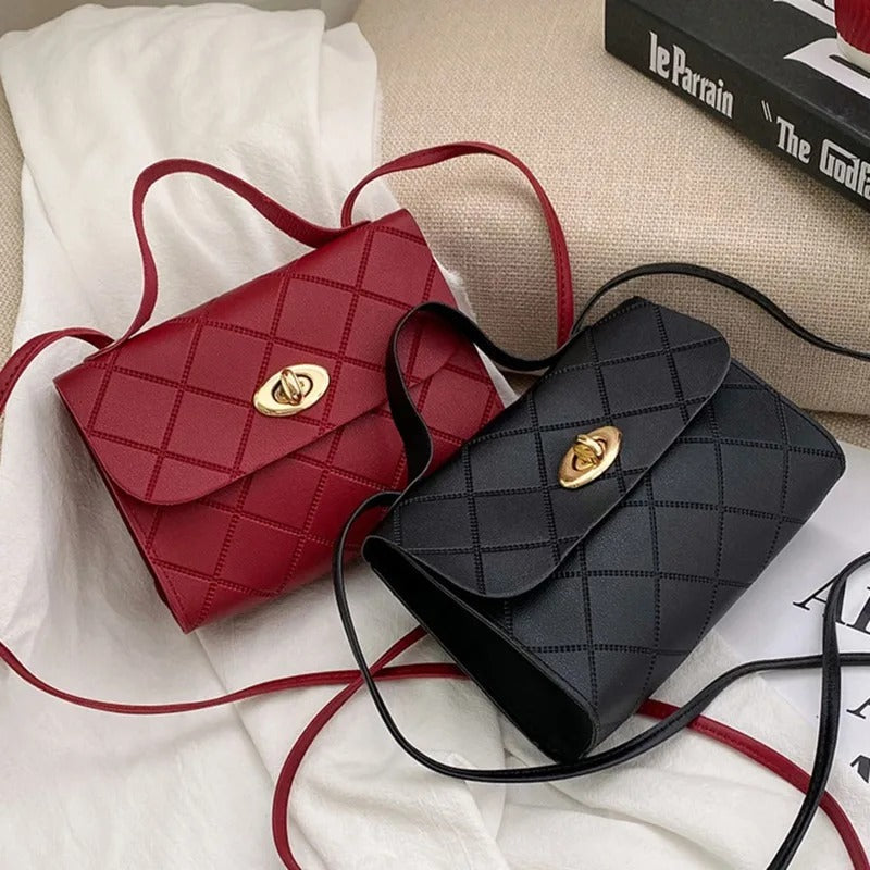 Women Large Capacity Striped Handbag Adjustable Strap Lightweight Shoulder Crossbody Bag
