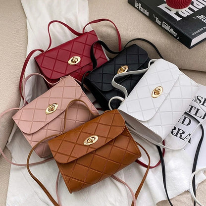 Women Large Capacity Striped Handbag Adjustable Strap Lightweight Shoulder Crossbody Bag