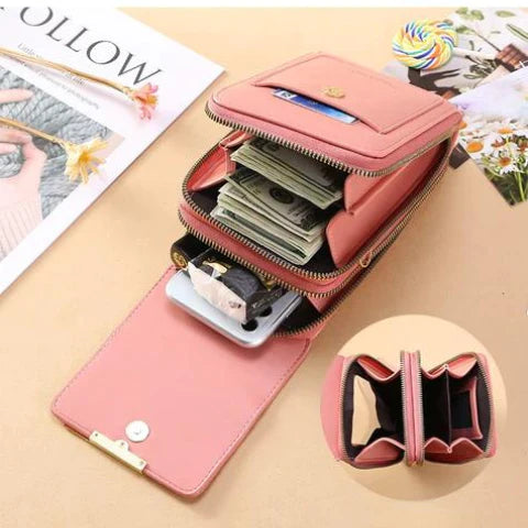 Womens Anti Theft Crossbody Bag RFID Blocking Waterproof Phone Compartment