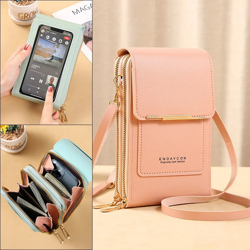 Womens Anti Theft Crossbody Bag RFID Blocking Waterproof Phone Compartment