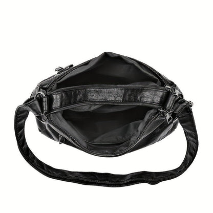 Women’s Crossbody Shoulder Bag Large Capacity Handbag with Multiple Zipper Pockets