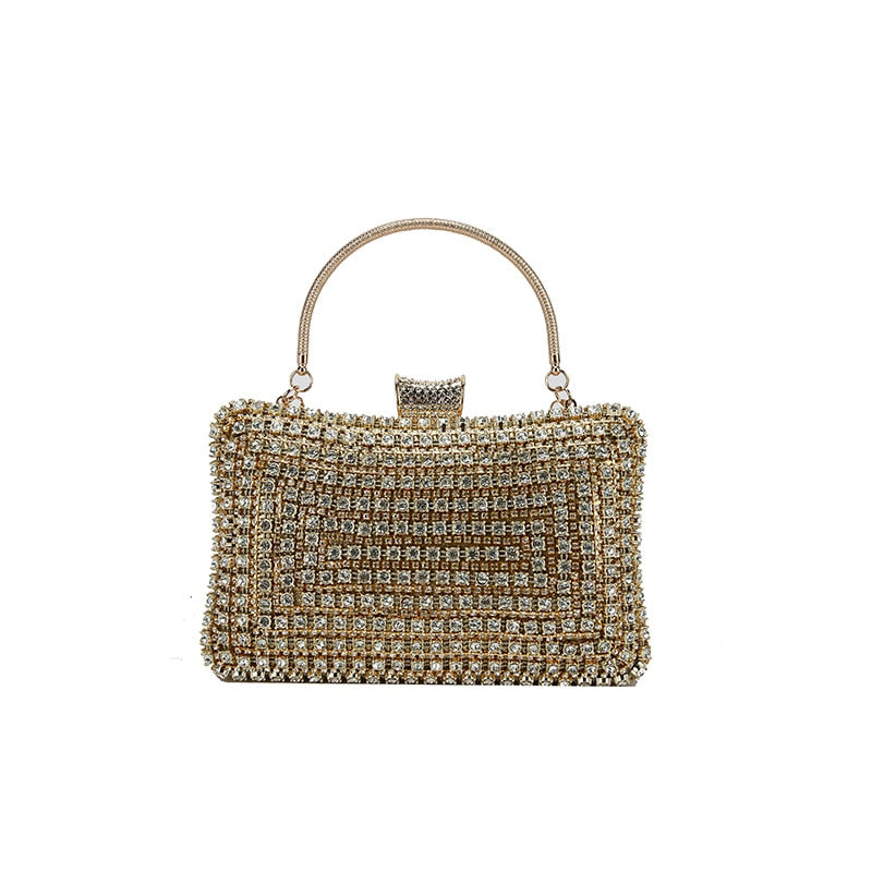 Women's Geometric Pattern Clutch Bag Compact Structured Evening Purse