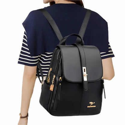 Women's Luxury Leather Backpack Elegant Everyday Office Carry