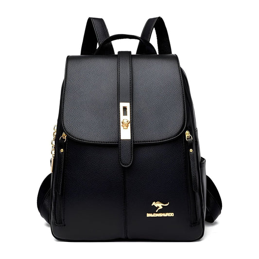 Women's Luxury Leather Backpack Elegant Everyday Office Carry