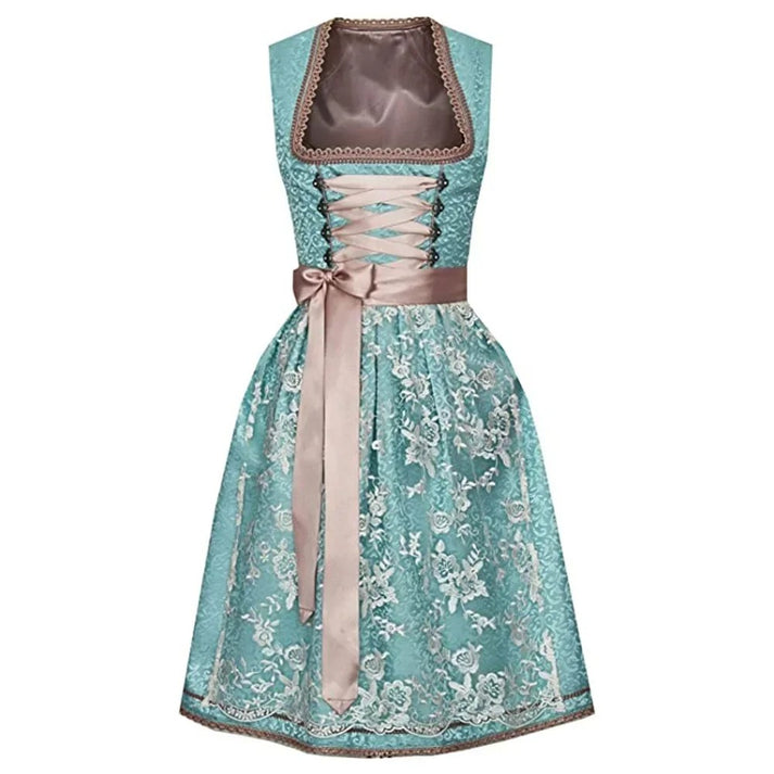 Womens Short Sleeve Dirndl Dress Oktoberfest Costume