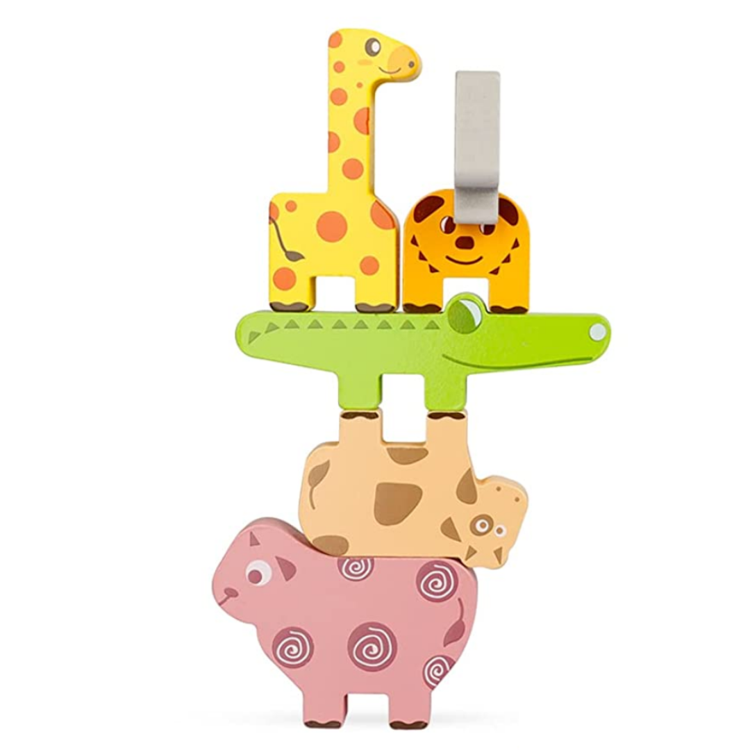 Wooden Animal Stacking Balance Game for Kids Shape Matching Learning Toy