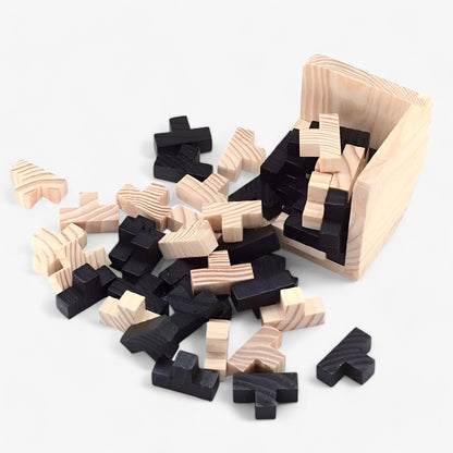 Wooden IQ Puzzle Cube Brain Teaser Logic Game Educational Toy