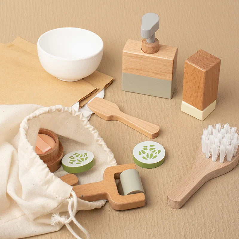 Wooden Kids Kitchen Toy Set Montessori Cooking Accessories for Children