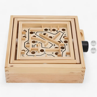 Wooden Maze Puzzle Game Brain Teaser Toy Skill Development