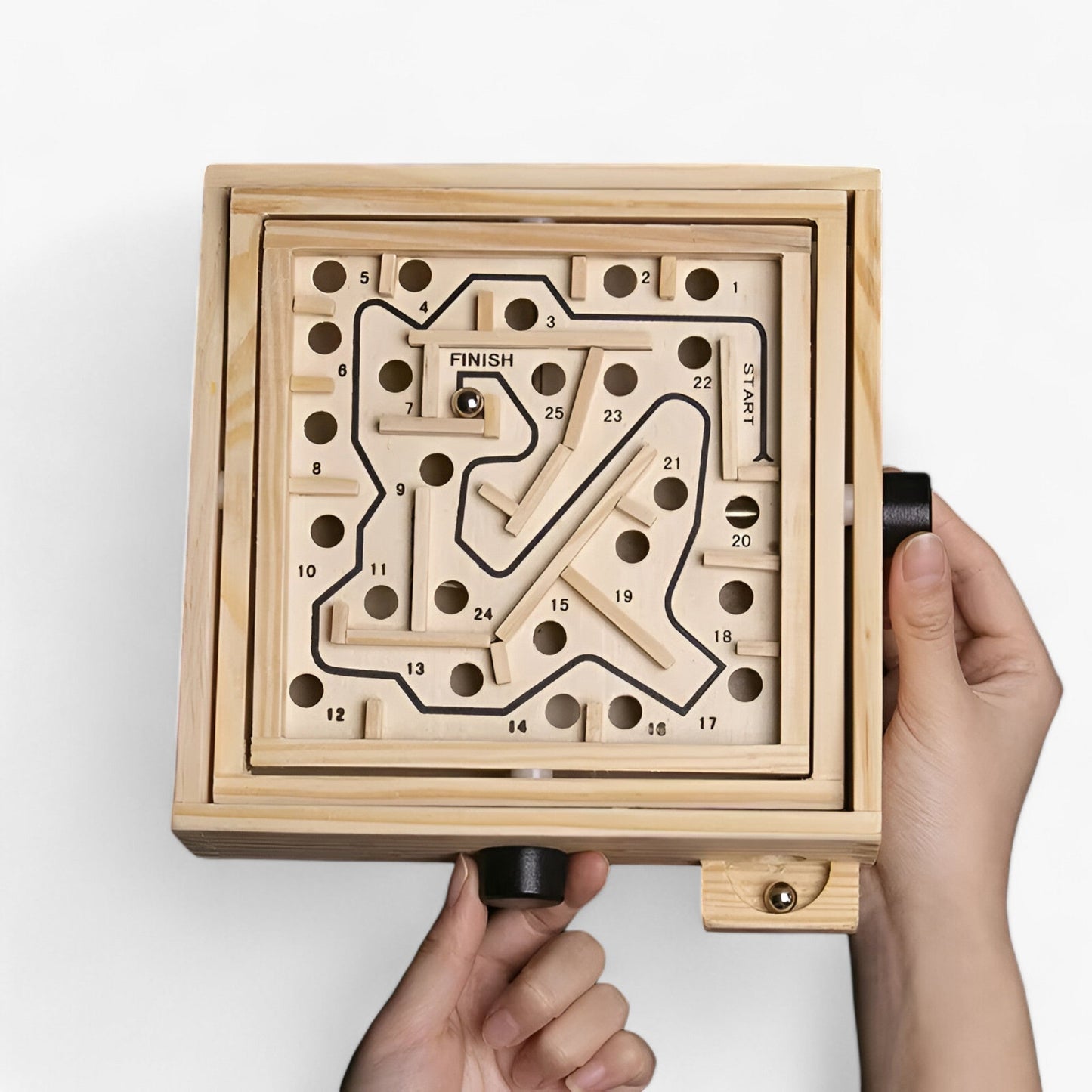 Wooden Maze Puzzle Game Brain Teaser Toy Skill Development