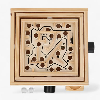 Wooden Maze Puzzle Game Brain Teaser Toy Skill Development