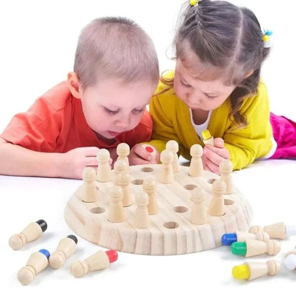 Wooden Memory Match Stick Chess Game Educational Brain Training Board Game for Kids and Family