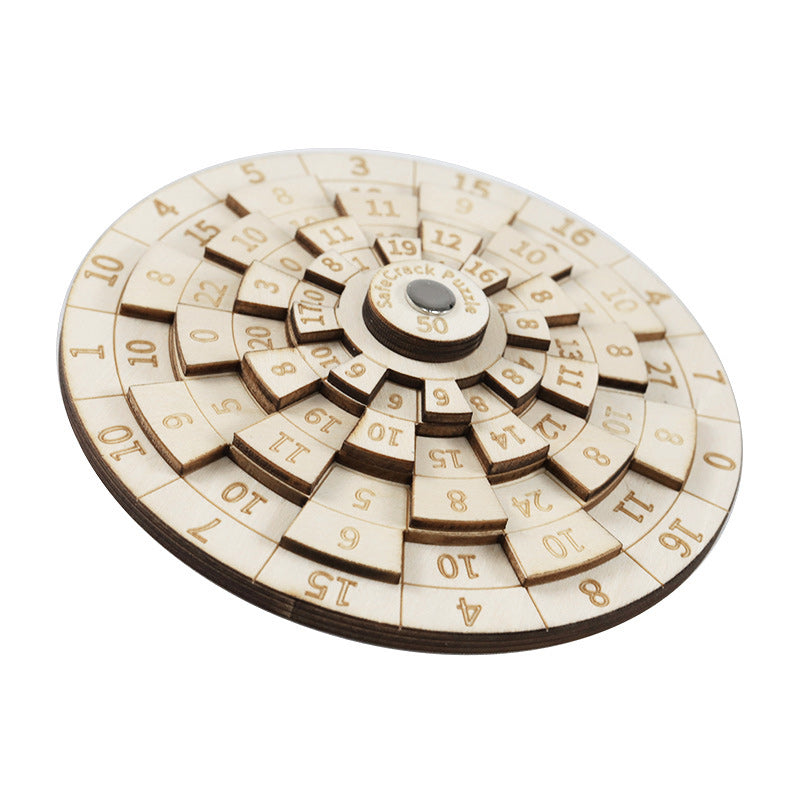 Wooden Ring Puzzle Brain Teaser with Laser Engraved Numbers Precision Logic Puzzle Game