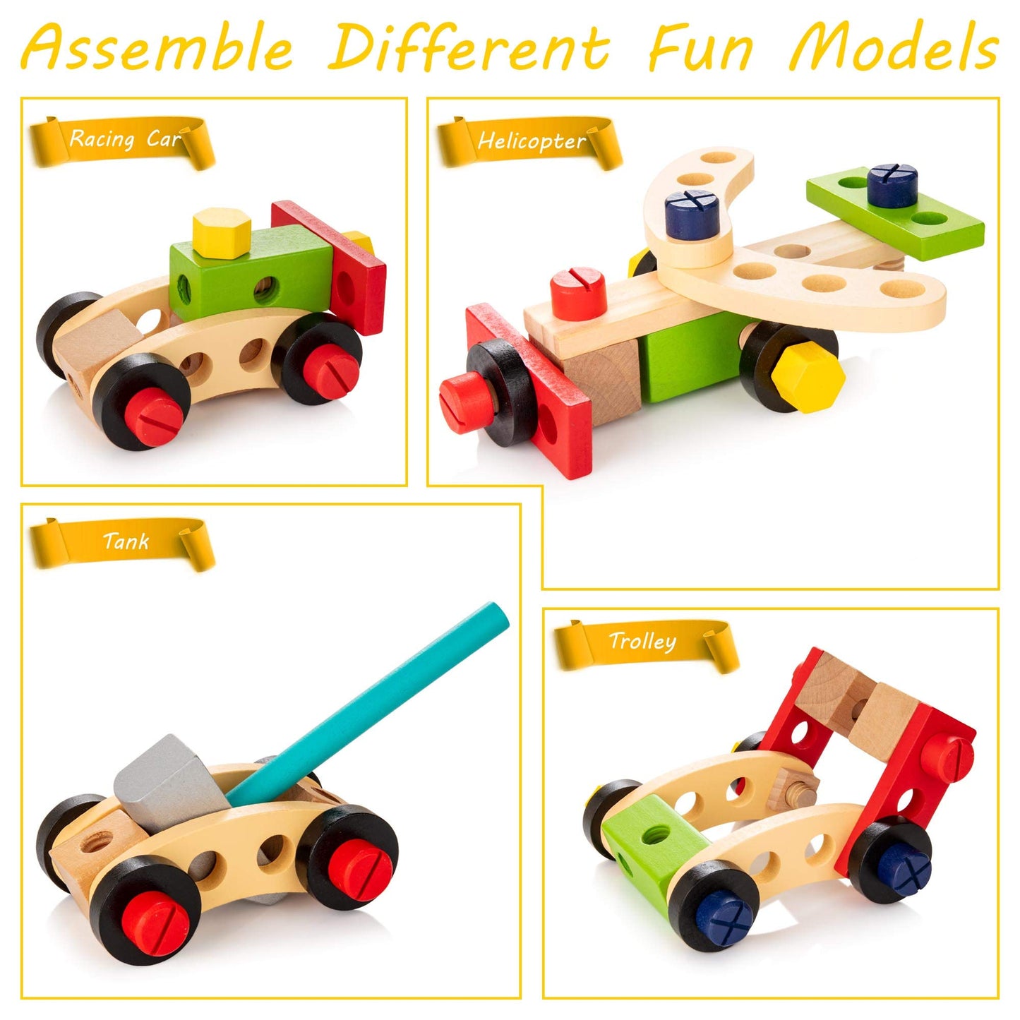 Wooden Tool Box for Kids Creative and Educational Building Set