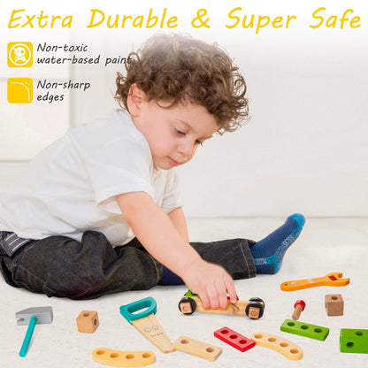 Wooden Tool Box for Kids Creative and Educational Building Set
