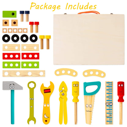 Wooden Tool Box for Kids Creative and Educational Building Set