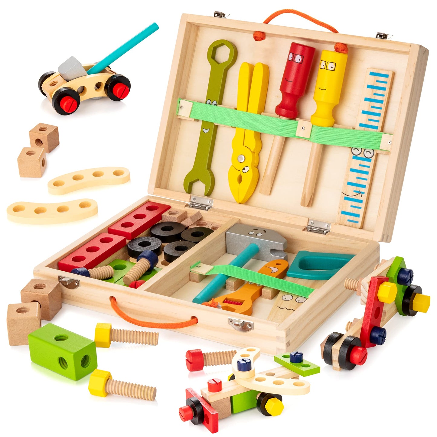 Wooden Tool Box for Kids Creative and Educational Building Set