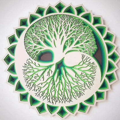Wooden Tree of Life Mandala Wall Art Spiritual Wooden Home Decor
